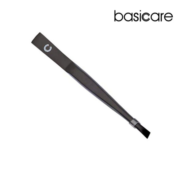 Picture of Basicare tweezer matt black 8.5cm - slant tip #100