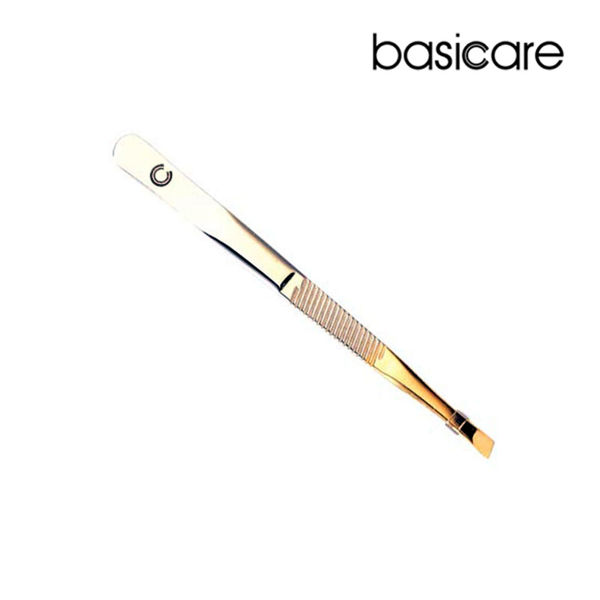 Picture of Basicare tweezer 1/2 gold blade 8.5cm - slant tip #1003