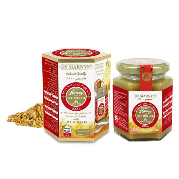Picture of Marnys creamy honey with bee pollen 200 g