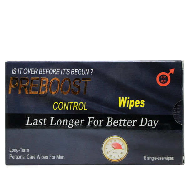 Picture of Preboost control wipes for men 6 wipes