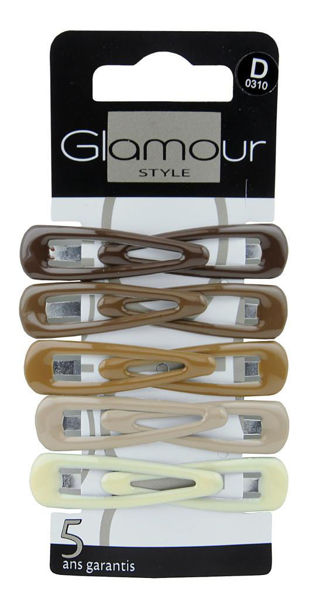 Picture of Glamour Hair Snap Clips Mix Brown 10 Pcs 310