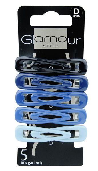 Picture of Glamour Hair Snapclips Mix Blue 10 Pcs