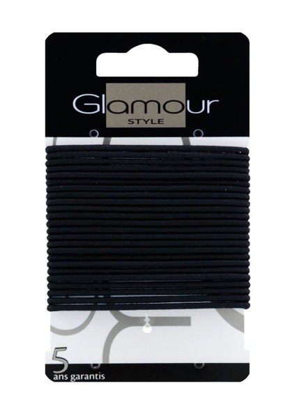 Picture of Glamour Hair ElasticsThin Black 24 Psc